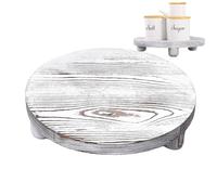 Yabauuop Wood Risers For Decor- Rustic Round Wooden Pedestal Stand Tray For Display Farmhouse Table Decorative Risers , Wooden Round Tray With Feet For Dessert Candle Cake Plant