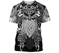 YABEME 3D Print Long Sleeve Hoodies Pullover Sweatshirt Men's Vikings Totem Odin Tattoo Norse Mythological Thor Vintage T-Shirt Sweatshirts,T SHIRT,XXXL