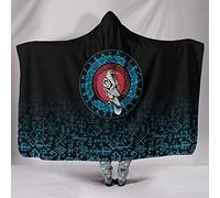 YABEME Sherpa Hooded Blanket Cloak, Novelty Custom Norse Viking Raven Celtic Tattoo Pattern, Flannel Lining Super Soft Cozy Home Leisure,Adult 60 x 80 inch