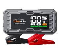 YaberAuto 6000 A Jump Starter Power Bank, Car Jump Starter Power Bank for Cars (10.0 L Petrol and 9.0 Diesel), 12 V Portable Car Jump Starter with 3.3 Inch LCD Screen and 450 Lumen Emergency Light
