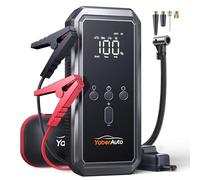 Jump Starter Power Pack with Air Compressor, YaberAuto 150PSI 3500A Car Battery Jump Starter Power Bank (9.0 Gas/8.0L Diesel), 12V Car Battery Booster Jump Starter with Large LCD Display, Lights