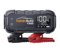 YaberAuto YA60 Jump Starter Power Bank, 6000A Peak Current, 65W Quick Charge, 3.3 Inch LCD Screen, 600 Lumen LED Torch