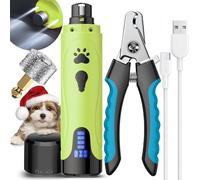 YABIFE Dog Nail Grinder, Dog Nail Trimmers and Clippers Kit, Super Quiet, Rechargeable, for Small Large Dogs Cats Toenail Claw Grooming,3 Speeds