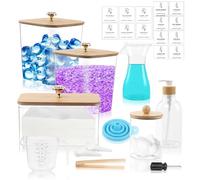 Yabound 6 Pcs Laundry Detergent Storage, Jars for Laundry Room Organization, Washing Powder Storage Container with 16 Labels for Washing Pods, Scent Booster, Dryer Sheet (C)