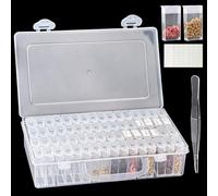 Yabound 64 Solts Seed Container, Diamond Painting Containers, Seed Storage Organizer with 112 Adhesive Labels and a Vegetable Flower Seed Tweezer