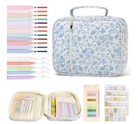 Yabound Bible Study Accessories with Bible Case, Bible Journaling Props with 12 Pastel Highlighters, 5 Gel Pens, 200 Tabs, 75 Tabs, Bible Study with Kit for Bible Study