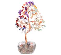 Yabound Chakra Crystal Tree, Handmade Crystals Healing Gemstone Money Tree, Crystal Tree of Life for Positive Energy, Good Luck, Office Decor, Gifts for Women Men Birthday