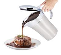 Yabound Gravy Boat with Lid, 750ml Stainless Steel Gravy Jug, Double Wall Insulated Thermal Serving Jug for Gravy, Custard, Cream, Sauce