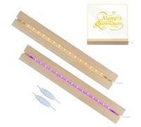 Yabound LED Light Display Base, LED Lights Display Base, LED Light Base, Warm Color Rectangular Wooden Lighted Base Stand Holder with USB Switch for Acrylic Crystal Glass Resin Handicrafts (Color)