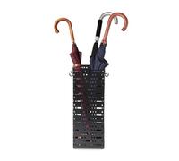 Yabound Metal Umbrella Stand Rack, Rectangular Umbrella Holder Rack, Entryway Umbrella Holder Rack Organizer, 4 Hooks, Cutout Design for Entryway, Office, 16.5 x 16.5 x 42 cm, Black