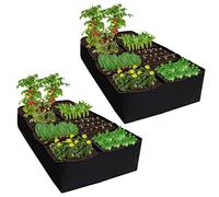 Yabound Raised Beds for Garden Plant Flower Grow Bag, 8 Grids Rectangular Garden Grow Bed, Large Fabric Vegetable Planting Bag for Vegetables, Potatos, Tomatoes, Strawberry, Flowers and Fruits (2)