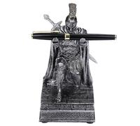YABOYUGO Knight Pen Holder, Medieval Armored Warrior, Cool Desk Organiser, Paperweight for Guard Leader's Cloak, Kneeling Ornaments of Roman Centurion (Rome)