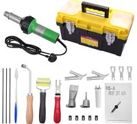 Yabumak Hot Air Gun 1600W Plastic Welder Tool 20℃- 600℃ Floor Welder Variable Temperature Control 21 Pieces Hot Air Gun Kit Handheld Plastic Welder DIY Stripping Paint,Shrinking PVC,Home Improvemen