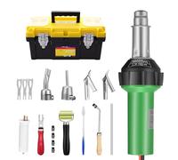 Yabumak Hot Air Plastic Welder 1600W Plastic Welding Roofing Kit 220V, Vinyl PVC TPO Welding Handheld Plastic Hot Air Heat Gun Welding Torch with Various Nozzles