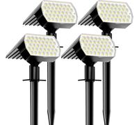 YACAISI Solar Spot Lights Outdoor Waterproof, 3 Modes Landscape Spotlights, Dusk to Dawn Solar Powered Flood Wall Lights for Outside, Solar Garden Lights for Yard Porch