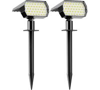 YACAISI Solar Spot Lights Outdoor Waterproof, 3 Modes Landscape Spotlights, Dusk to Dawn Solar Powered Flood Wall Lights for Outside, Solar Garden Lights for Yard Porch (2PACK)