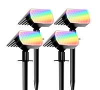 YACAISI Solar Spot Lights Outdoor Waterproof, 8 Modes RGB Color Changing Landscape Spotlights, Dusk to Dawn Solar Powered Flood Wall Lights for Outside, Solar Garden Lights for Yard Porch