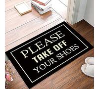 YACANNA Door Mat Indoor Outdoor Door Mat Entrance Washable Doormat Entrance Door Mat Funny Low Profile Decor Doormat Please Take Off Your Shoes Rugs With Decorative 60x90cm