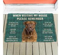 YACANNA Door Mat Indoor Outdoor Door Mat Entrance Washable Doormat Please Remember Dogue De Bordeaux Dogs House Rules Doormat Decor Print Doormat for Bedroom Porch 60x90cm