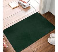 YACANNA Door Mat Indoor Outdoor Door Mat Entrance Washable Doormat Textured Dark Green Solid Green Doormat Mat Rug Floor Decor Bathroom Kitchen Living Room 40x60cm