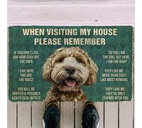 YACANNA Entrance Door Mat Indoor Outdoor Door Mat 3D Please Remember Labradoodle House Rules Doormat Door Floor Mats Decor Porch Doormat-45x75cm