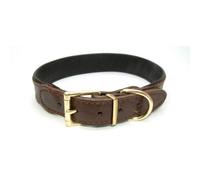 Yacare Leather Dog Collar - Brown - 25mm x 55cm