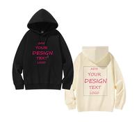 Yacheng Custom Personalised Unisex Hooded Sweatshirt, Custom Pocket Hoodie Pullover For Kids And Adults, Add Your Image, Text, Logo On Front And Back Multicolor