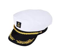 Yacht Hat for Adults, Lightweight Sailor Hat - Captain Hat, Sailor Hat, Captain Accessories, Retro Military Flat Top Hat for Adult, Husband Sailor Hat