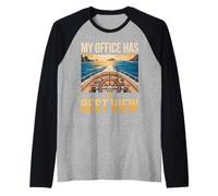Yacht Helm My Office Has The Best View Sea Raglan Baseball Tee