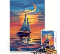 Yacht Ocean Sunset 1000 Teenager Pieces Jigsaw Puzzle Boost Memory Happy Idle Time Quality Cut Chic Xmas Gift (50x75cm)