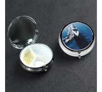 Yacht Pill Box 3 Compartment Round Portable Pill Case for Pocket or Purse Pill Holder Weekly Pill Organizer Decorative Metal Medicine Vitamin Organizer Travel Gift