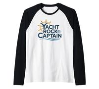 Yacht Rock Captain Party Boat Maritime Funny Pontoon Boat Raglan Baseball Tee