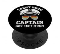 Yacht Rock Captain Party Music Pontoon Boat Funny Boating PopSockets Adhesive PopGrip