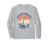Yacht Rock Sailboat Smooth Sailing Retro Sunset Since 1979 Long Sleeve T-Shirt