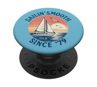 Yacht Rock Sailboat Smooth Sailing Retro Sunset Since 1979 PopSockets Adhesive PopGrip