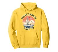 Yacht Rock Sailboat Smooth Sailing Retro Sunset Since 1979 Pullover Hoodie