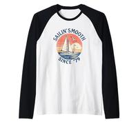 Yacht Rock Sailboat Smooth Sailing Retro Sunset Since 1979 Raglan Baseball Tee
