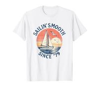 Yacht Rock Sailboat Smooth Sailing Retro Sunset Since 1979 T-Shirt