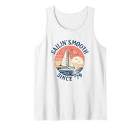 Yacht Rock Sailboat Smooth Sailing Retro Sunset Since 1979 Tank Top