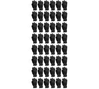 Yacht & Smith Adults Unisex Winter Gloves - Wholesale Bulk Cold Weather Collection, 48 Pairs Adult Solid Black Gloves, One size