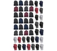 Yacht & Smith Winter Beanies Wholesale Bulk Cold Weather Unisex Hat, 48 Hat & Glove B Adult, One size