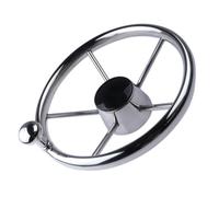 Yacht with Spinner Grip, 11 Inch Stainless Marine Helm Hardware for Boat Replacement, Bright Metal Finish, Wet Deck Use Boating Use