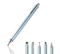 Yacig Stylus Pens for Touch Screens, 4 in 1 Stylus Pen for iPad,Clear Disc Tip Rubber & Mesh Fiber Tip with Extra Replacement Tips Stylus for iPhone/Samsung/Android/Touchscreen Tablet(Ice Blue)