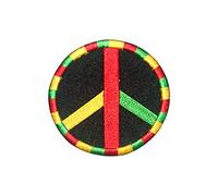 Yaco Rasta Peace Patch - Multicolored, 7.5x7.5 CM, Round, Iron-On, Thread, Rasta, Kid, Decorative Patch