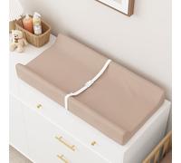 YACODAVO Leather Baby Changing Pad, Waterproof Changing Mat for Travel or Home Light Brown