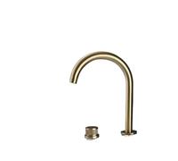 YACODLUL 1pcs Bathroom Brass Basin Faucet Single Handle Two Holes Separate Bathroom Sink Tap 360 Rotating Widespread Hot Cold Mixer Basin Tap(Brushed gold-C)