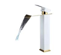 YACODLUL Basin Faucet Waterfall Faucet Brass Bathroom Wash Basin Mixer Tap Hot and Cold Water Vanity Vessel Sink Faucets(01 Short)