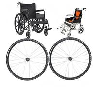 yacoxe 2Pcs 24Inch Sports Wheelchair Rear Wheels, Wheelchair Wheel Replacement, Quick Release Rear Wheels, Aluminum Hub,Manual Wheelchair Wheels Rear.(Black(Solid))