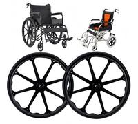 yacoxe 2Pcs 24Inch Sports Wheelchair Rear Wheels, Wheelchair Wheel Replacement, Quick Release Rear Wheels, Aluminum Hub,Manual Wheelchair Wheels Rear.(Black(Nylon Solid))