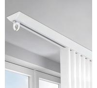 yacoxe Perforated track, track silent curtain, aluminum curtain track, curtain ceiling track, sliding curtain track, heavy duty curtain track， for curtains, valances, room dividers(White,1.8m)